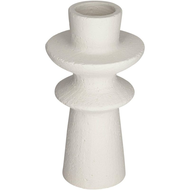 Studio 55D Baust 14 1/2" High White Ceramic Tiered-Top Decorative Vase, 4 of 7