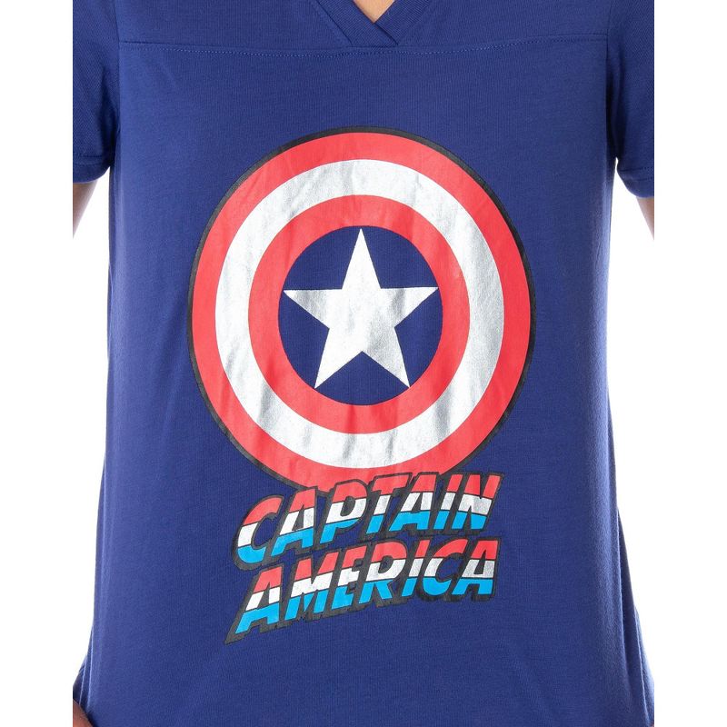 Marvel Comics Women's Captain America Shirt And Jogger Pants Pajama Set, 2 of 5