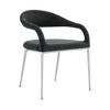 Armen Living Set of 2 Morgan Upholstered Brushed Stainless Steel and Fabric Dining Chairs Charcoal - 3 of 4
