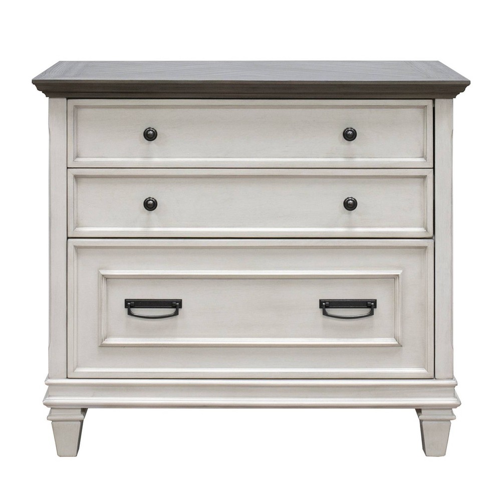 Photos - File Folder / Lever Arch File Hartford File Cabinet White - Martin Furniture: Vintage Style, 2-Drawer Lateral, No Assembly Required