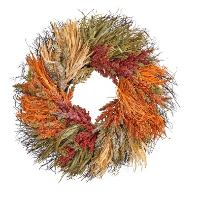Nearly Natural 26” Fall Sorghum Harvest Autumn Artificial Wreath