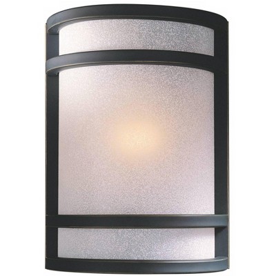 Minka Lavery Bronze With French Scavo Glass 9 1/2" High Wall Sconce