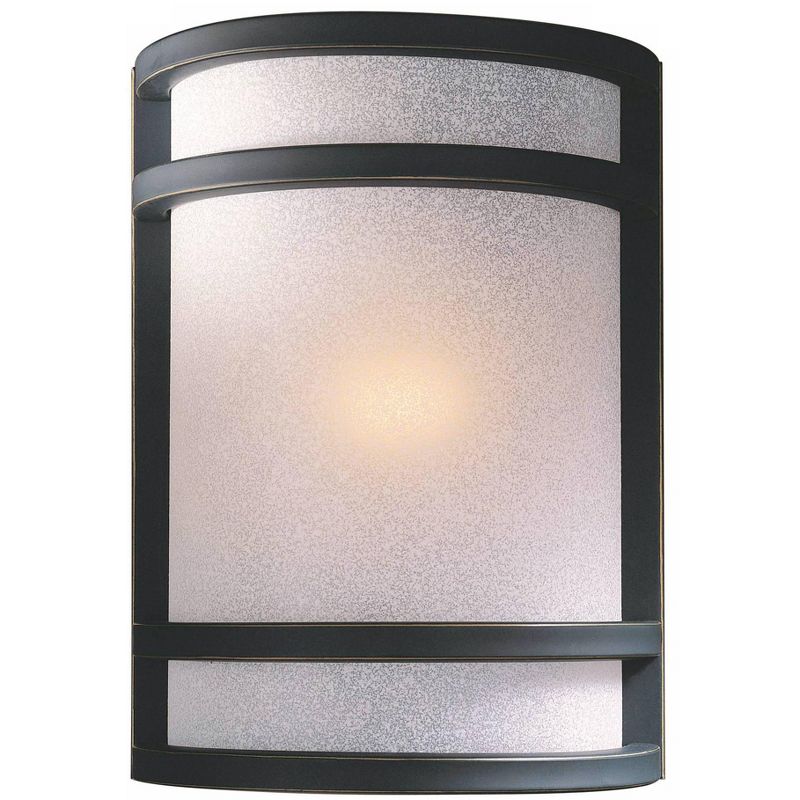 Minka Lavery Modern Wall Light Sconce Dark Bronze Hardwired 7 1/4" Fixture White French Scavo Glass Shade for Bedroom Bathroom, 1 of 2