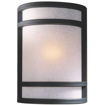 Minka Lavery Modern Wall Light Sconce Dark Bronze Hardwired 7 1/4" Fixture White French Scavo Glass Shade for Bedroom Bathroom