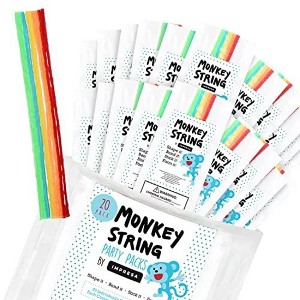Impresa 20 Bags Party Pack Monkey String -10 Pieces Per Bag with 5 Colors - Bendable, Sticky Wax Yarn Stix, 6 inch Wax Sticks - 1 of 4