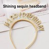 Evo Bytes Gold Happy Birthday Felt Headband with Glitter, Lovely for Baking & Party - 2 of 4