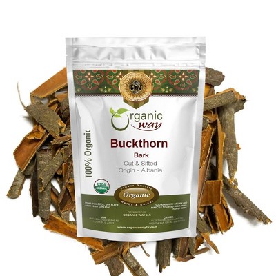 Organic Way Buckthorn Bark Cut & Sifted 1 Lbs