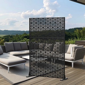 SpassWay 72"H x 47"W Outdoor Metal Garden Trellis Privacy Screen Lattice Panel Indoor Room Divider In White - 1 of 4