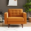 Velvet Mid-Century Modern Oversized Lounge Chair with Button Tufted Accent, Ideal Comfort - 3 of 4