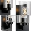 Progress Lighting Goodwin 1-Light Vanity Light, Steel, Matte Black, Clear Glass, Damp Rated - 3 of 3