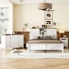 3-Pieces Bedroom Sets Queen Size Farmhouse Platform Bed with Double Sliding Door Storage Headboard, Storage Nightstand and Dresser-Maison Boucle - 2 of 4