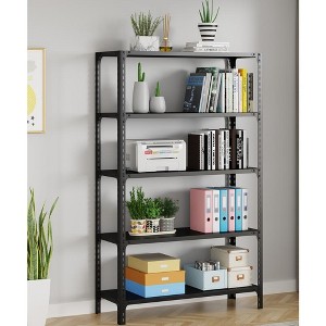 SUGIFT 48"W x 19"D x 70"H 5-Shelf Steel Freestanding Shelving Unit Adjustable Garage Storage Shelves Black - 1 of 4
