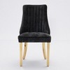 Kumasinova Upholstered Dining Chairs Set of 2– High Back Kitchen Chairs with Rayon Cloth Flocking & Wood Curved Legs, Comfortable Dining Room Chairs - 2 of 4