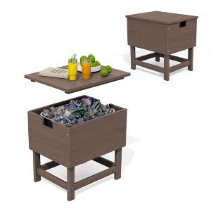 Hyleory Portable HDPE Side Table, 3-in-1 Patio Cooler Table - 1 of 4