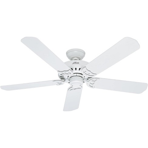 Hunter Fan Company 53125 Bridgeport 52 Inch Versatile Indoor Outdoor Damp Rated Home Ceiling With Pull Chain Control Without Light Fixture White Target - Hunter 52 Inch Outdoor Ceiling Fan With Light