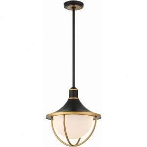 Crystorama Lighting Atlas 3 - Light Pendant in  Matte Black/Textured Gold - 1 of 4