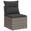 vidaXL 6 Piece Patio Sofa Set with Cushions Gray Poly Rattan - without storage - 3 of 4