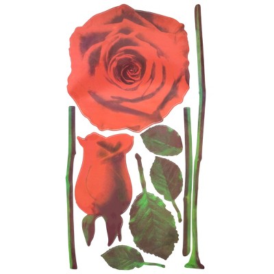 Slickblue Vinyl Ruddy Rose Wall Decals 13" x 23.5" - Waterproof Stickers for Smooth Walls & Glass