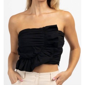 Women's FLIRTY RUFFLED TUBE TOP - day + moon - 1 of 4