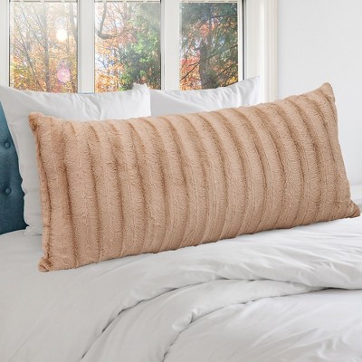 Sand Faux Fur Rectangular Body Pillow for Kids - 18" x 40"