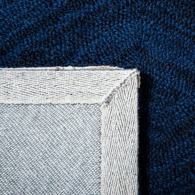 Hand-Tufted Elegance Square Wool Rug in Striking Blue - 6'