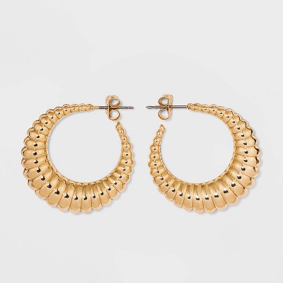 Round Shrimp Hoop Earrings - A New Day™ Gold