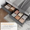 FULL-Light gray Boho Farmhouse Full, Queen, King Size Bed Frame with 4 Storage Drawers and Linen Upholstered Headboard, Wooden Slats, Button Tufting - 4 of 4