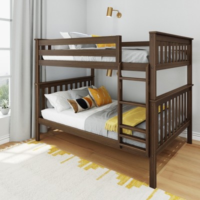 Max & Lily Full Over Full Bunk Bed For Kids, Solid Wood Platform Bed ...