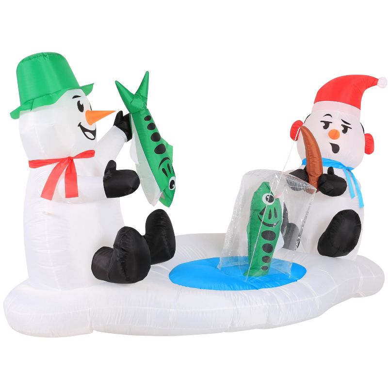 Occasions 6' INFLATABLE SNOWMEN ICE FISHING, 6 ft Tall, Multicolored, 2 of 4
