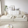TiramisuBest 108" Modular L-Shaped Upholstered Sectional Sofa Set w/ Left Chaise, 6 Pillows & Free Combination for Living Room & Bedroom,Beige - 2 of 4