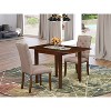 HomeStock 3-Piece Mahogany Finish Rectangular Solid Wood Top with Dropleaf Dining Table Set - 2 of 4