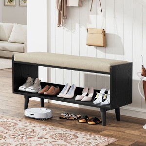 Shoe Bench, Storage Bench, Entryway Bench with Cushion, Shoe Shelf with Seat, Space-Saving, Modern Style, for Living Room, Bedroom, Hallway - 1 of 4