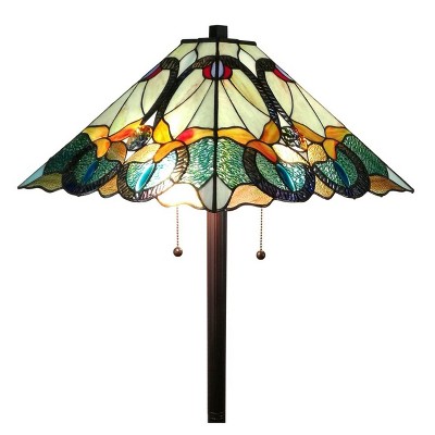 Amora Lighting Tiffany Style Mission Floor Lamp 63" High