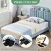 Twin Bed Frame with Bookcase Headboard, Velvet Upholstered Platform - Wooden Slat Support, Noise-Free, No Box Spring Needed, Easy Assembly - 3 of 4