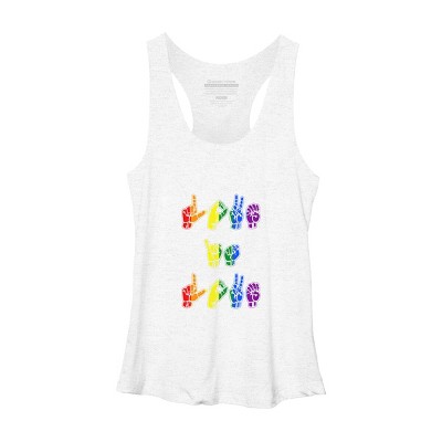 Adult Design By Humans Love Is Love Sign Language Pride By ToruSanogawa Racerback Tank Top