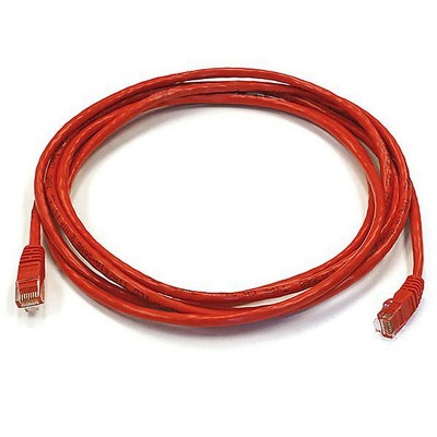 Monoprice Cat6 Ethernet Patch Cable - 10 Feet - Red | Network Internet Cord - RJ45, Stranded, 550Mhz, UTP, Pure Bare Copper Wire, 24AWG