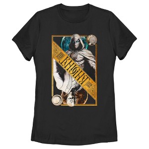 Women's Marvel: Moon Knight Colorful Dual Identity Split Playing Card T-Shirt - 1 of 4
