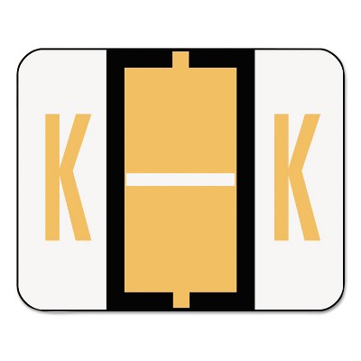 Smead A-Z Color-Coded Bar-Style End Tab Labels Letter K Light Orange 500/Roll 67081