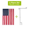 Briarwood Lane 4th of July Embroidered American Garden Flag 12.5" X 18" + 3-Piece Garden Flag Stand Set 1x1 For 4th of July Bundle - 2 of 4