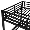 TopComfy Beds Metal Bunk Bed Full over Full Floor Bunk Bed Frame Heavy Duty Bunk Bed Bedroom Furniture for Bedroom, Black, 56.7"*62.2"*82.67" - 3 of 4
