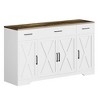 Sideboard Buffet Cabinet with Storage, 55'' Coffee Bar Cabinet Kitchen Buffet Storage Cabinet with 3 Drawers & 4 Doors - 3 of 4