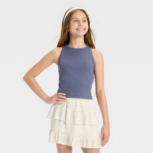 Girls' High Neck Ribbed Tank Top - art class™ - 1 of 3