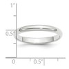 Black Bow Jewelry 2mm to 6mm Platinum Polished Half Round Standard Fit Band - 4 of 4