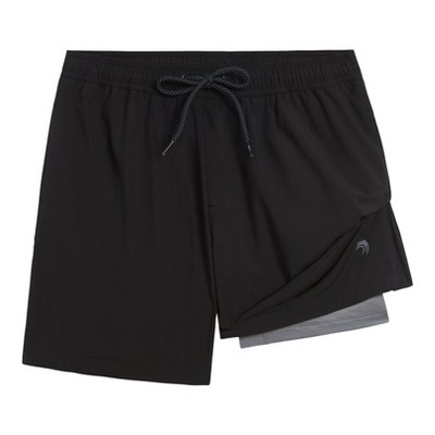 Dreamwave Men's 2-Pack Anti Chafing Bathing Suits with Drawstring and Elastic Waist UPF 50+ Black Olive Green Medium — фото 5