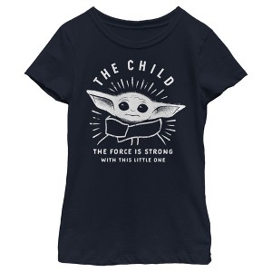 Girl's Star Wars The Mandalorian The Child Force Is Strong T-Shirt - 1 of 3
