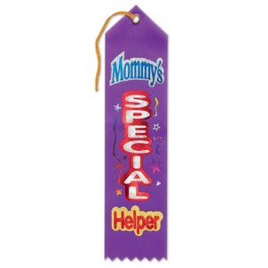 Beistle Mommy's Special Helper Award Ribbon, 2" x 8", (6/Pkg) Multicolored - 1 of 1
