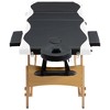 vidaXL Foldable Massage Table 3 Zones Wood Black and White - 4 of 4