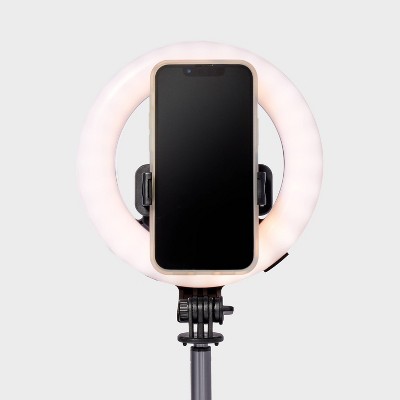 Tripod Selfie Stick with LED Ring Light -  heyday&#8482; Black_0