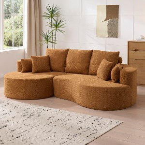 ModernLuxe 106"W Sectional Sofa, 2pcs Cloud Curved Sofa Couch with Chaise For Living Room Bedroom Apartment - 1 of 4