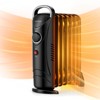 Costway 700W Portable Oil Heater with  Adjustable Thermostat & 120 Sq.Ft Heating Range Black/White - 2 of 2